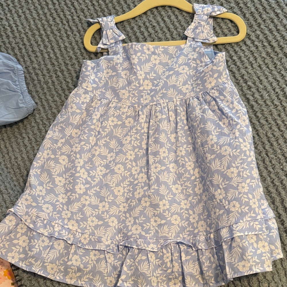 Janie and Jack French Blue Floral Bow Strap Sundress